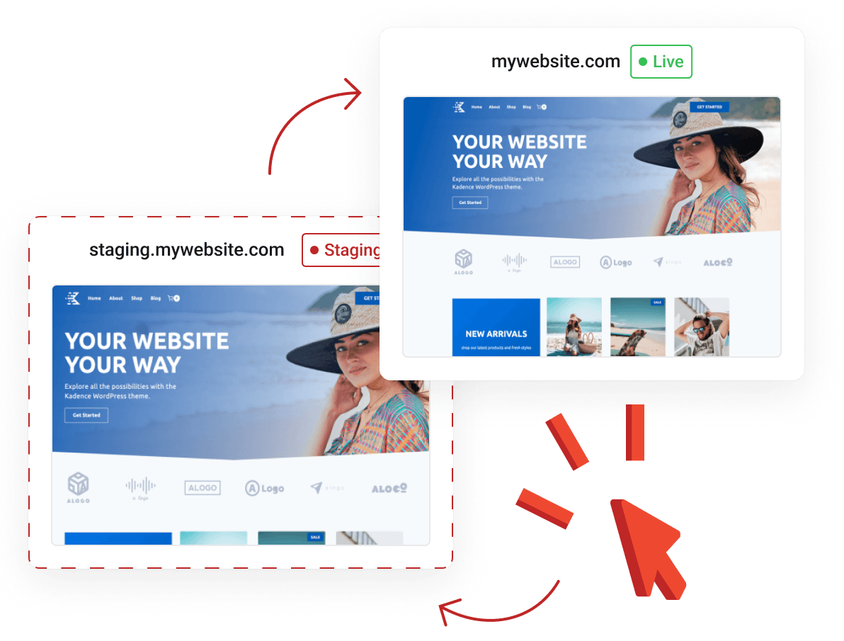 WordPress Hosting - One-click WordPress staging environment